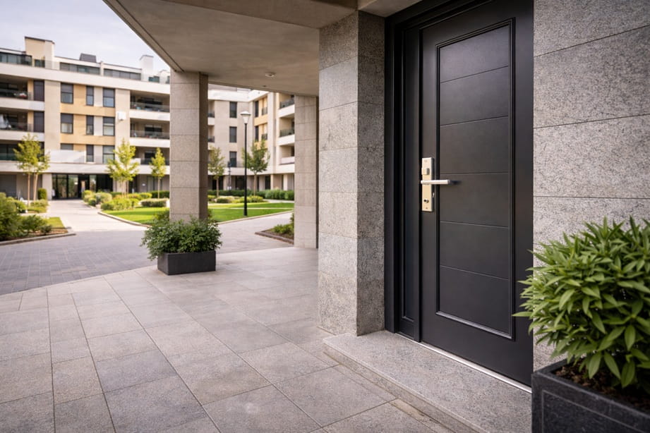 Portal residencial en Arroyo de la Encomienda con puerta de seguridad